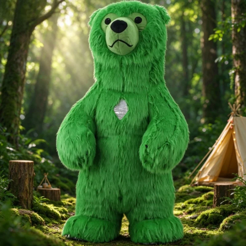 Furry Green Bear Inflatable Ma - Suits ulasan dan harga